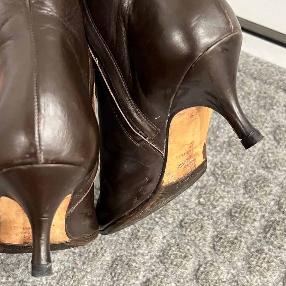 Banana Republic Genuine Leather Made In Italy Kitten Heel Pointy Toe Boots 6 - Picture 4 of 5